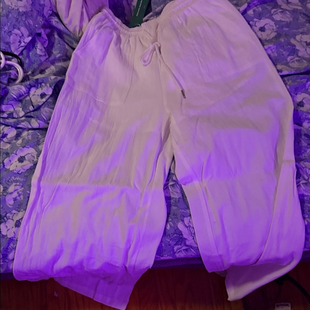 SHEIN Cream Boot Cut Pants